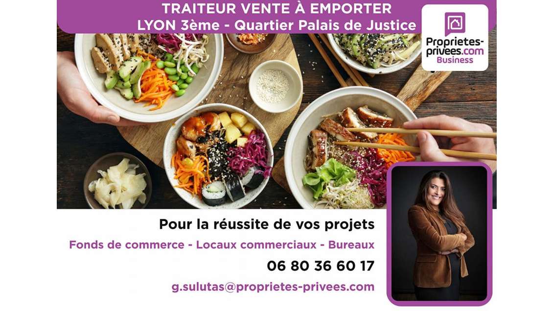 Vente restaurant traiteur terrasse à Lyon 69003