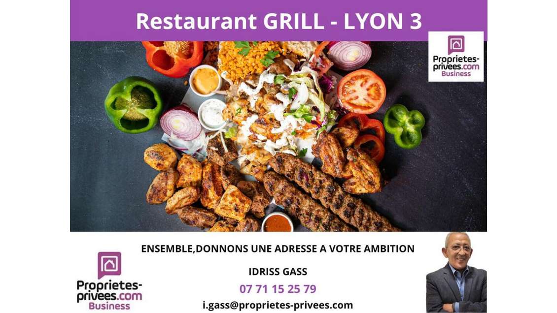 A vendre restaurant grill à Lyon 69003 axe passant