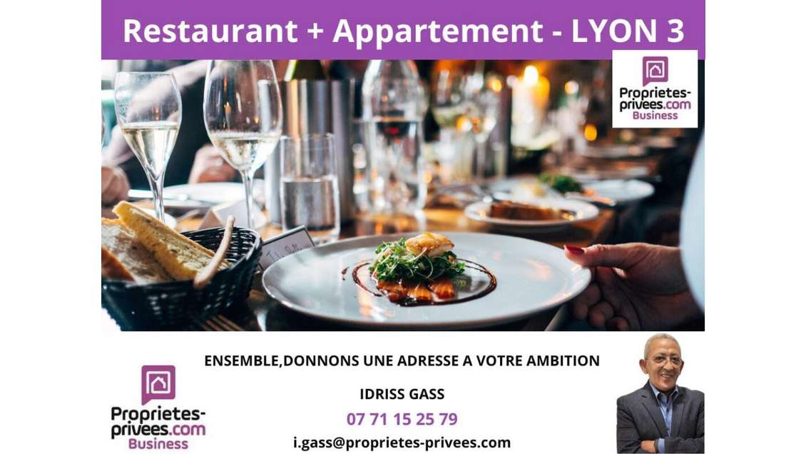 AV restaurant 85 couverts terrasse à Lyon 69003