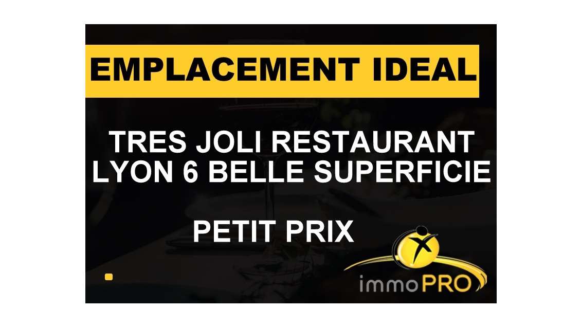 Vente joli restaurant au coeur de Lyon 69006
