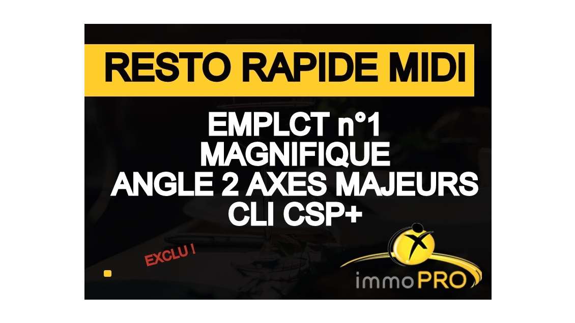 Vente resto rapide 110 cvts quartier bureau à Lyon