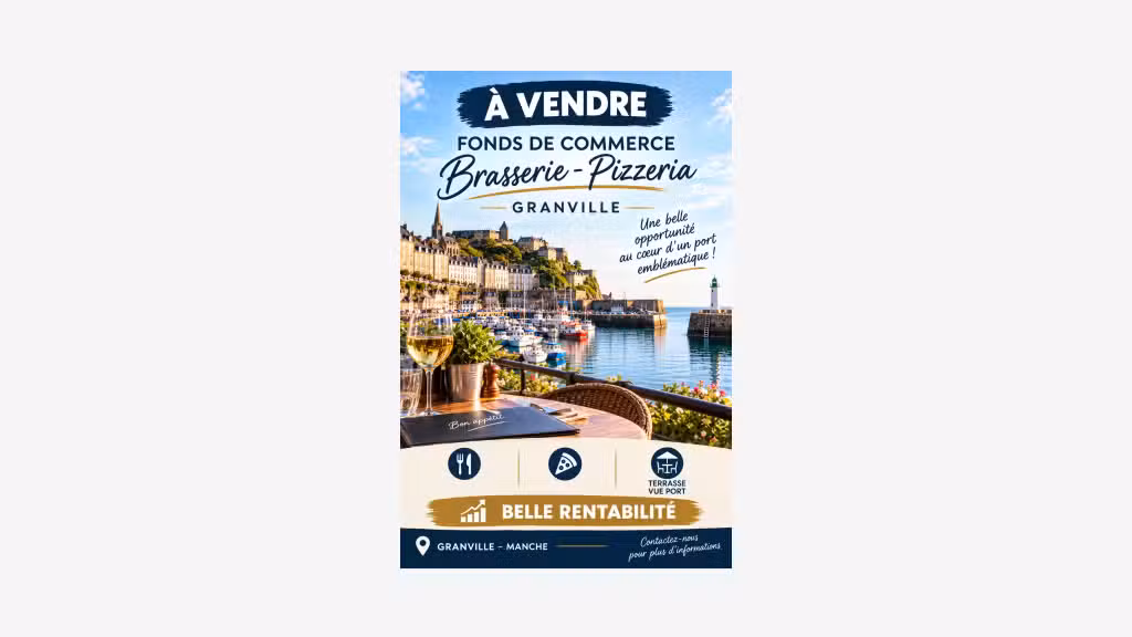 Vente restaurant pizzeria sur le port de Granville