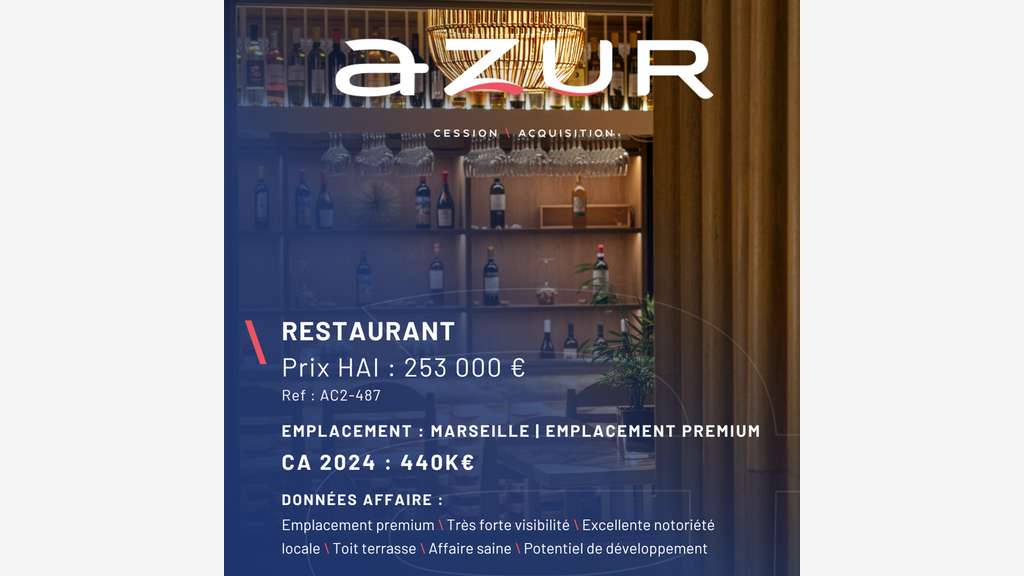 VENTE Restaurant Bar a vin en emplacement n°1