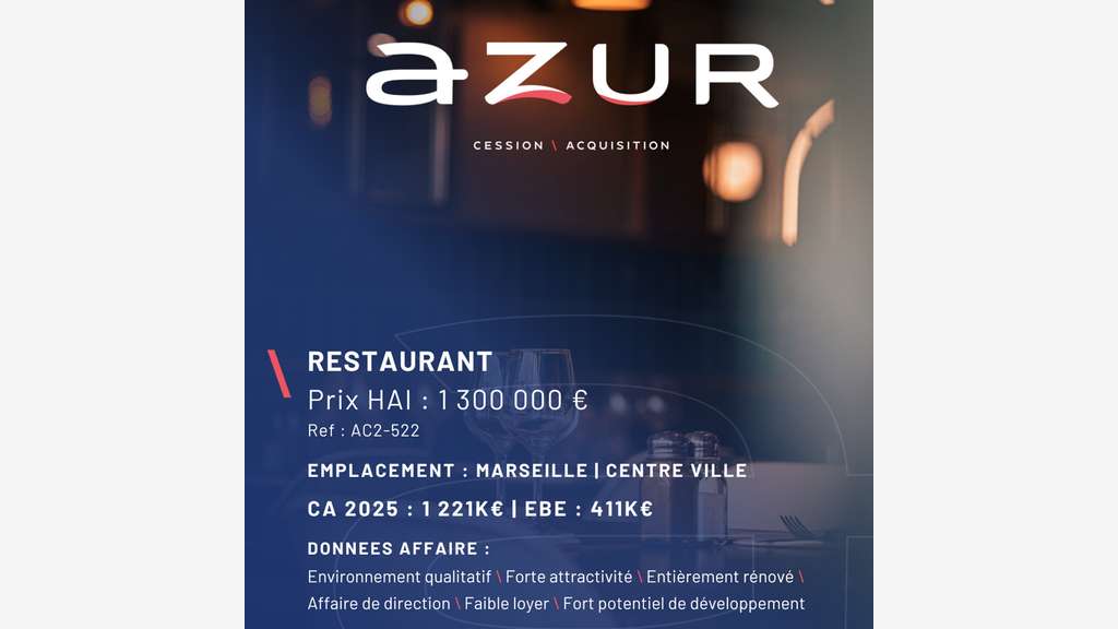 VENTE Restaurant emplacement premium