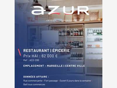 VENTE Restaurant Epicerie dans le 6ème à Marseille