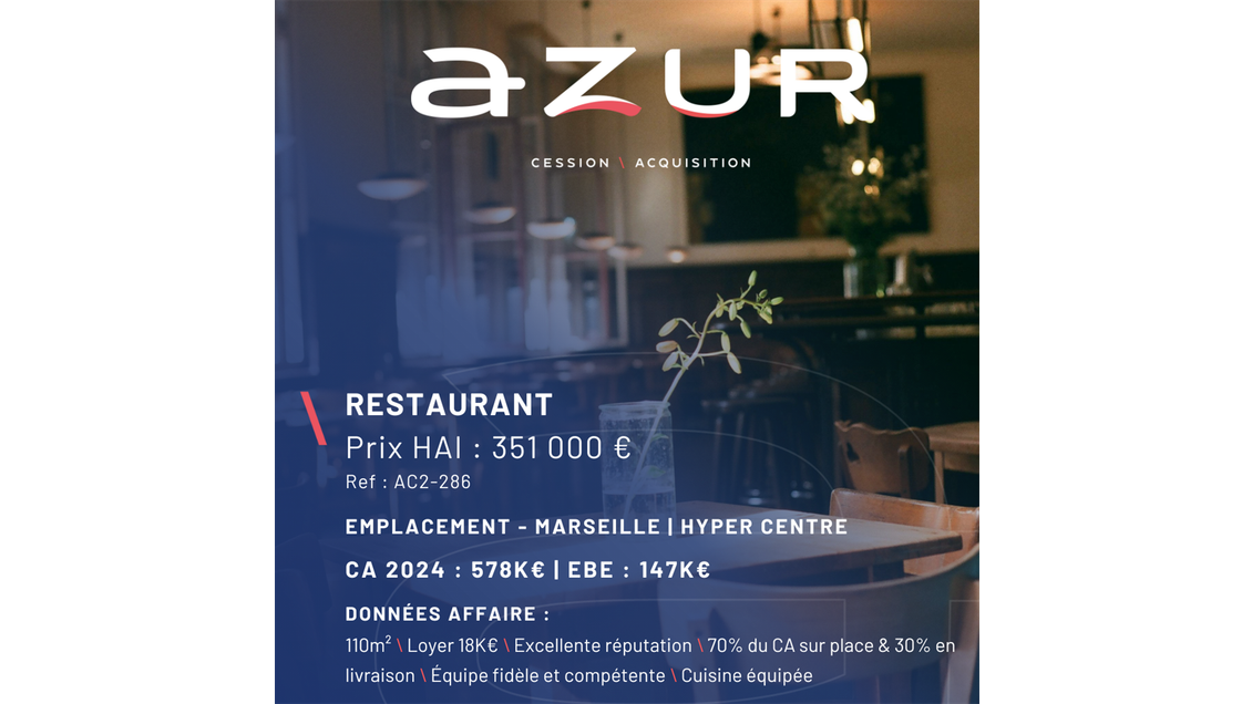 VENTE Restaurant à thème Marseille Hyper Centre