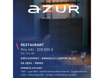 Vente Restaurant à Marseille 7e