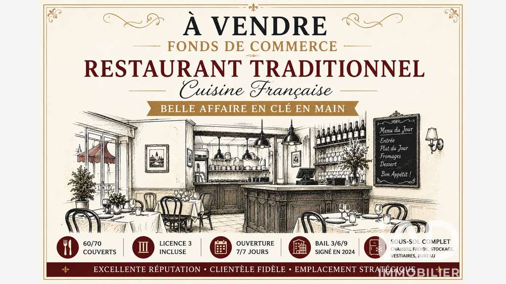 Vente belle affaire restaurant clé en main à Melun