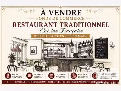 Vente belle affaire restaurant clé en main à Melun