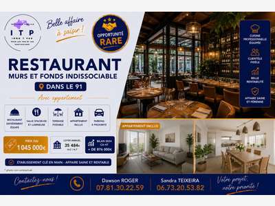 AV magnifique restaurant murs & fonds en Essonne