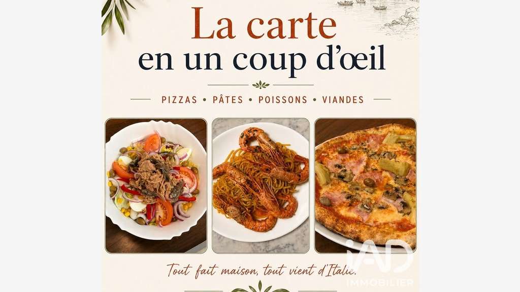Vente restaurant dans rue piétonne de Menton