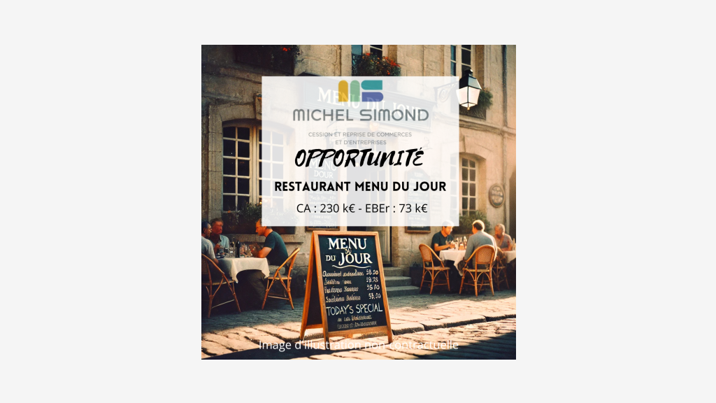 Vente restaurant midi et samedi soir en Morbihan