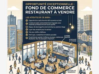 AV restaurant 80 couverts bel emplacement Nanterre