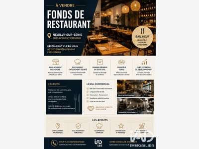 Vente restaurant empl premium à Neuilly-sur-Seine