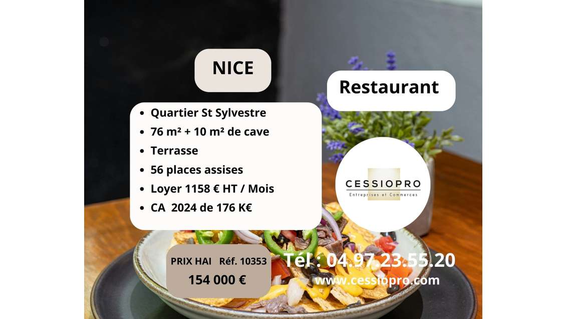 Restaurant traditionnel à vendre Nice St sylvestre