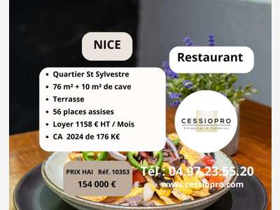 Restaurant traditionnel à vendre Nice St sylvestre