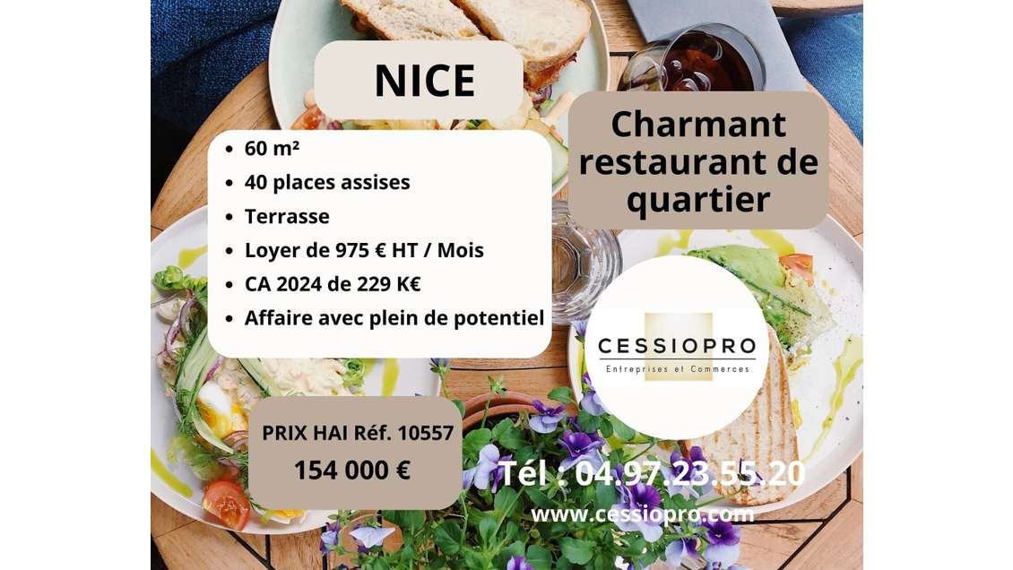 AV charmant restaurant de quartier avec terrasse  