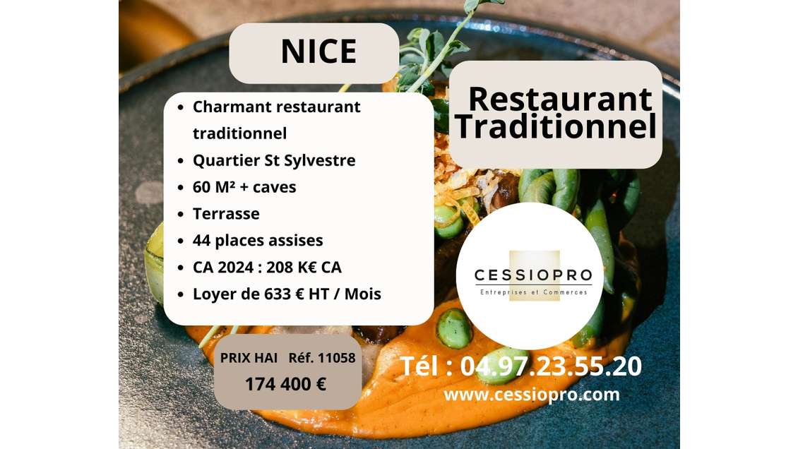 AV restaurant traditionnel à Nice Saint-Sylvestre