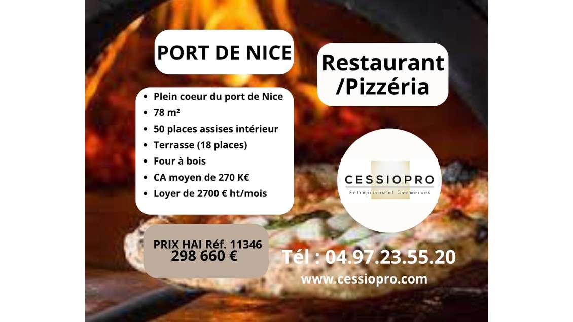 AV restaurant/ pizzeria Four à Bois Port de Nice