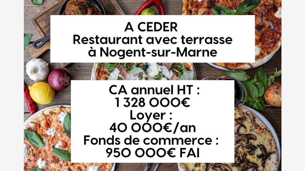 Vente restaurant avec belle terrasse Nogent/Marne