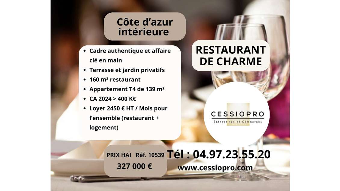 AV restaurant de charme terrasse logement à Opio