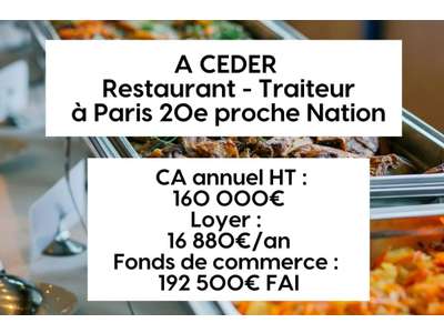 Vente Restaurant à Paris 20e