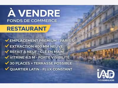 Vente restaurant refait à Paris quartier Latin