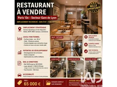 Vente Restaurant à Paris 12e