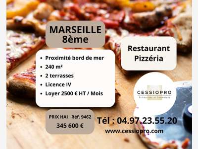 Vente restaurant pizzeria licence 4 à Marseille