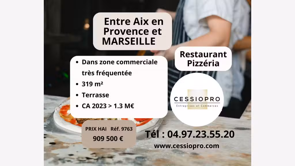 AV restaurant pizzeria en zc aux Pennes Mirabeau