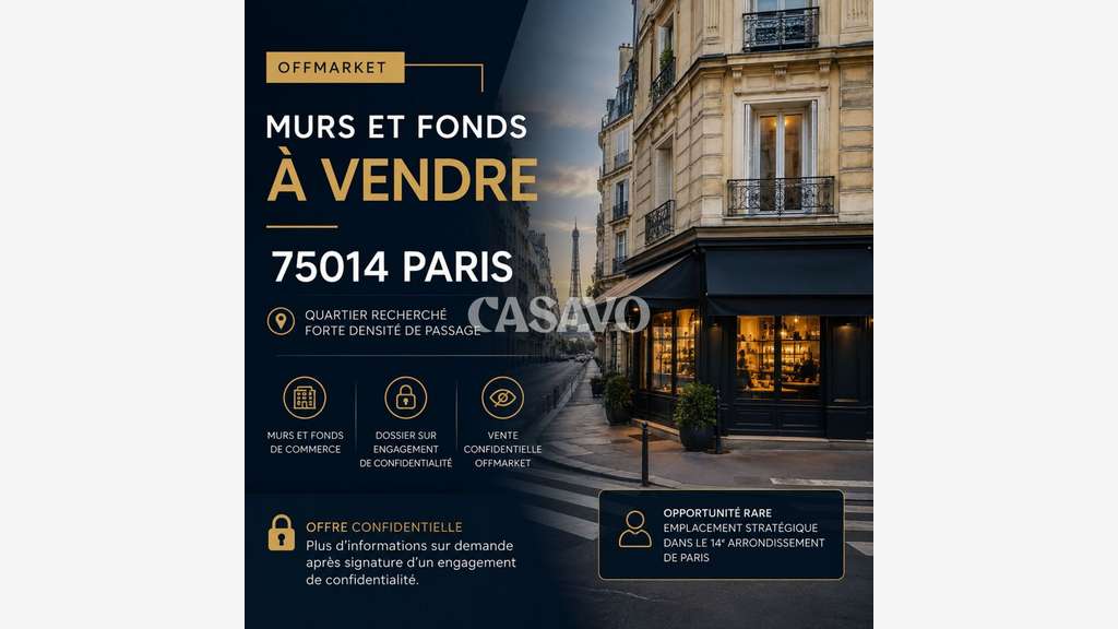 Cession restaurant (murs et fonds ) Paris 75014
