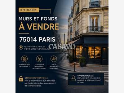 Cession restaurant (murs et fonds ) Paris 75014