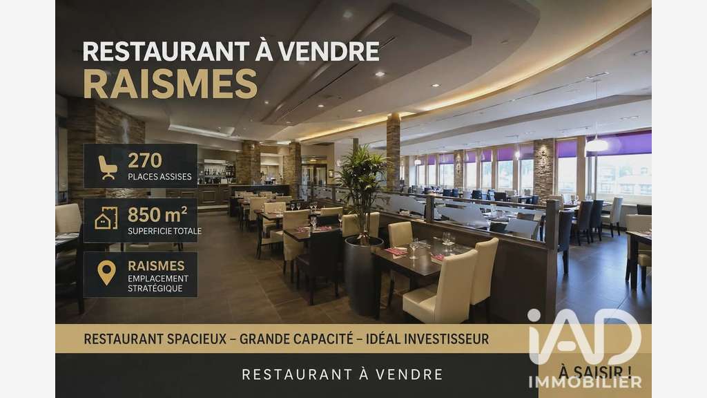 Vente restaurant reconnu de 850m² à Raismes