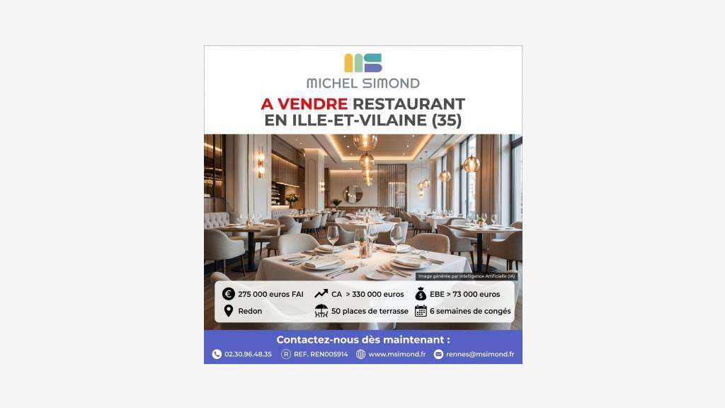 RESTAURANT À REDON: C.A. HT supérieur à 330 000 €