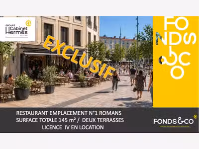 Vente restaurant licence IV empl N°1 Romans centre