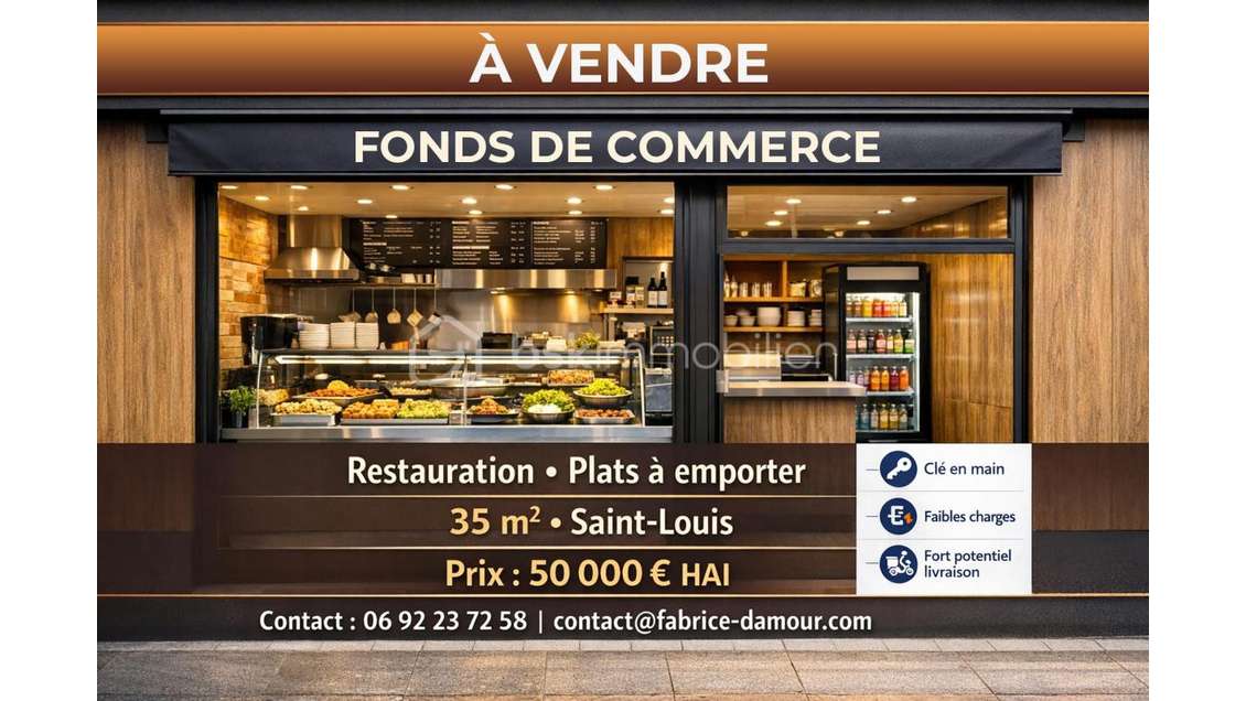 Vente restaurant plats à emporter sur Saint-Louis
