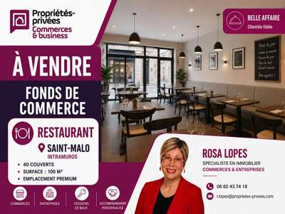 Vente restaurant de 100m² à Saint Malo intra muros