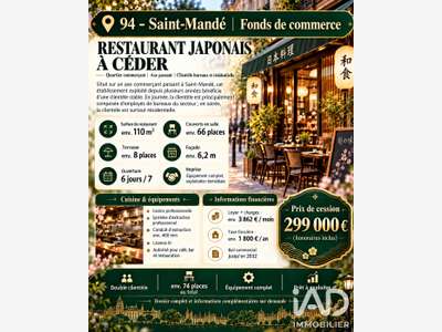 Vente restaurant japonais à Saint-Mandé