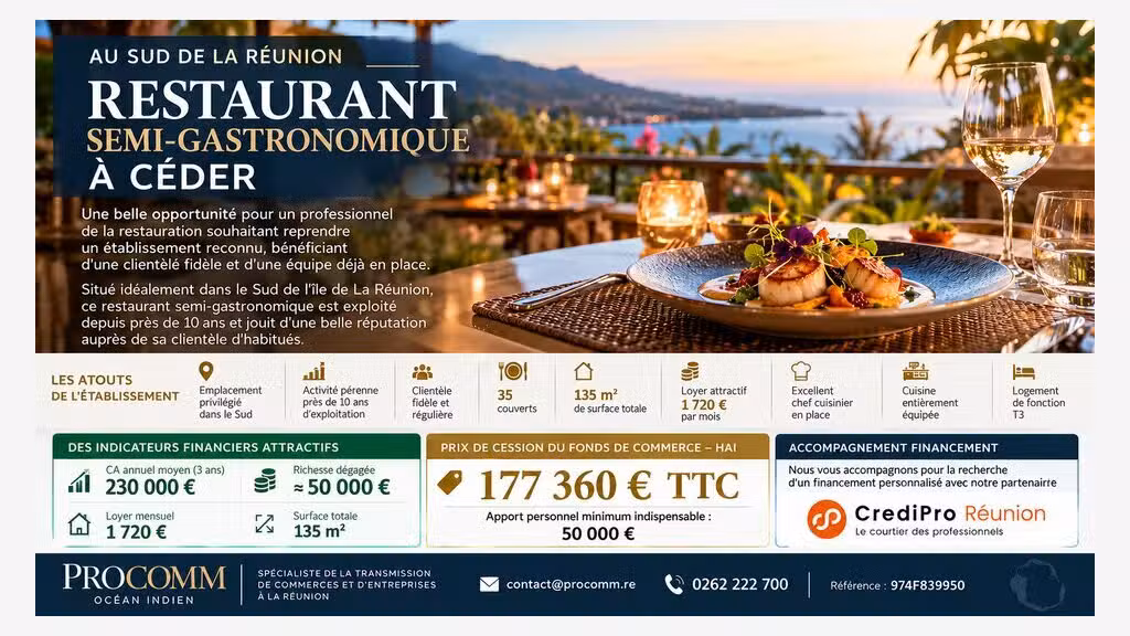 Restaurant 35 cvts à vendre à Saint Pierre