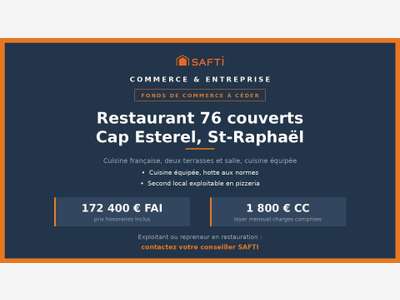 AV restaurant 76 cvts à Saint-Raphaël Cap Esterel
