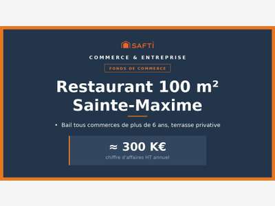 Vente restaurant réputé au cœur de Sainte-Maxime