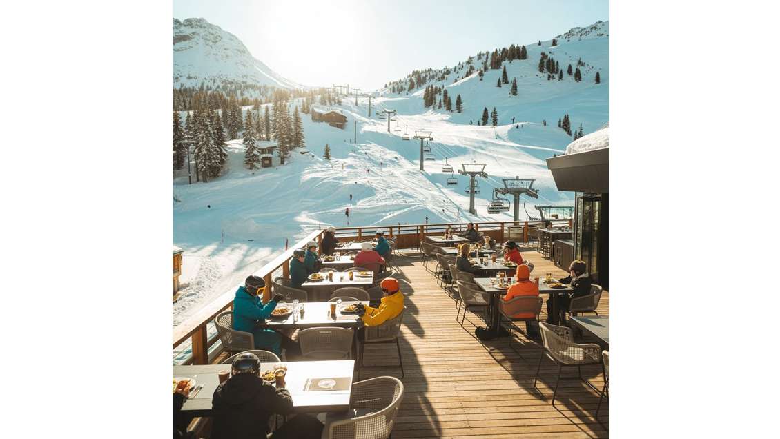 AV ensemble de restauration en front de neige 73