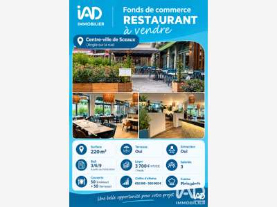 Vente restaurant 220m² en centre ville de Sceaux