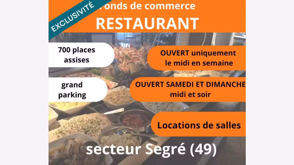 Vente restaurant d'envergure à Segré-en-Anjou Bleu