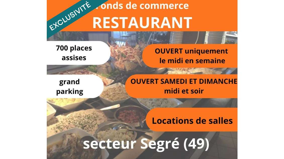 Vente restaurant d'envergure à Segré-en-Anjou Bleu