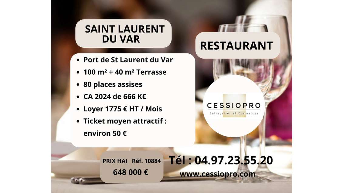 A vendre restaurant port de Saint Laurent du Var