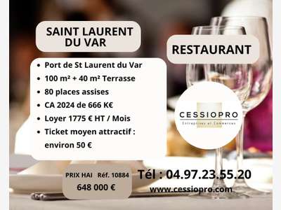 A vendre restaurant port de Saint Laurent du Var