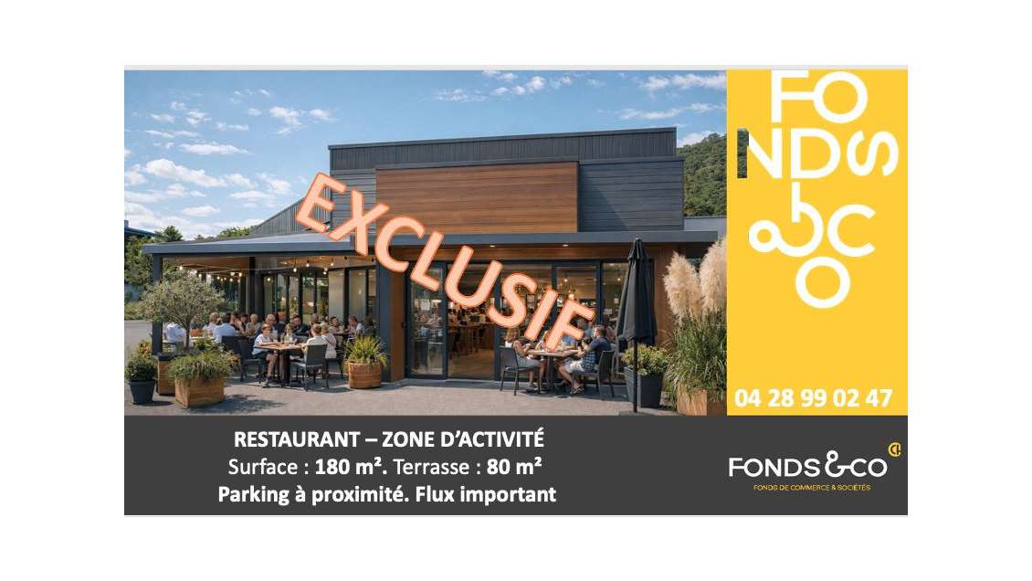 Vente restaurant 180m² terrasse parking à St Peray