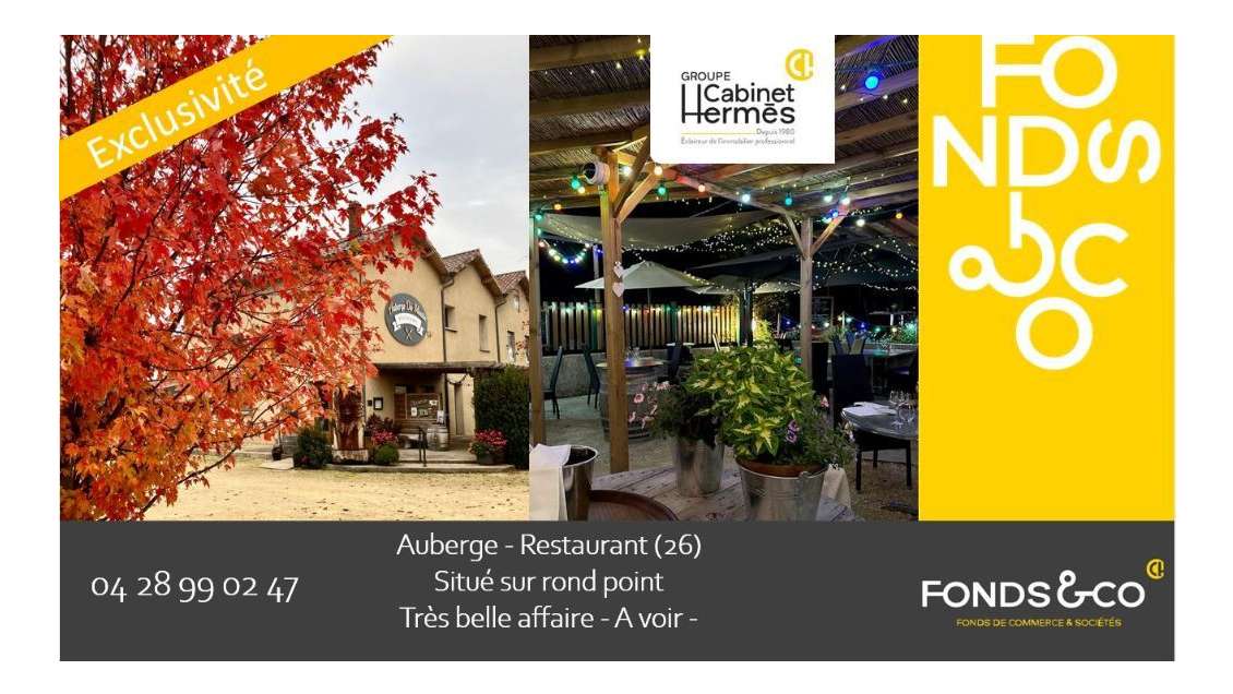 Vente restaurant logement en Drôme des Collines