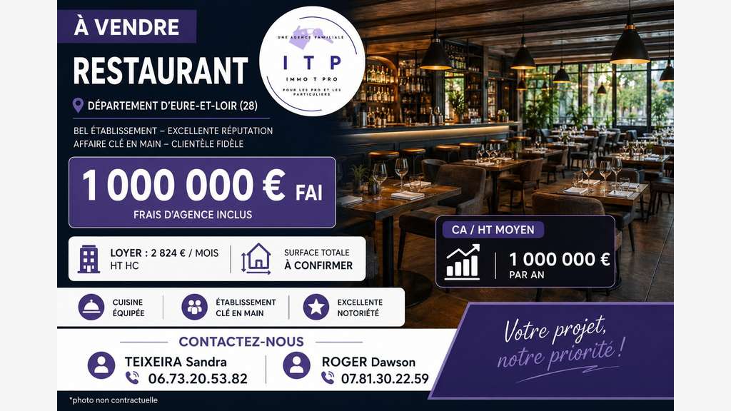 AV beau bar restaurant dans ville recherchée 28